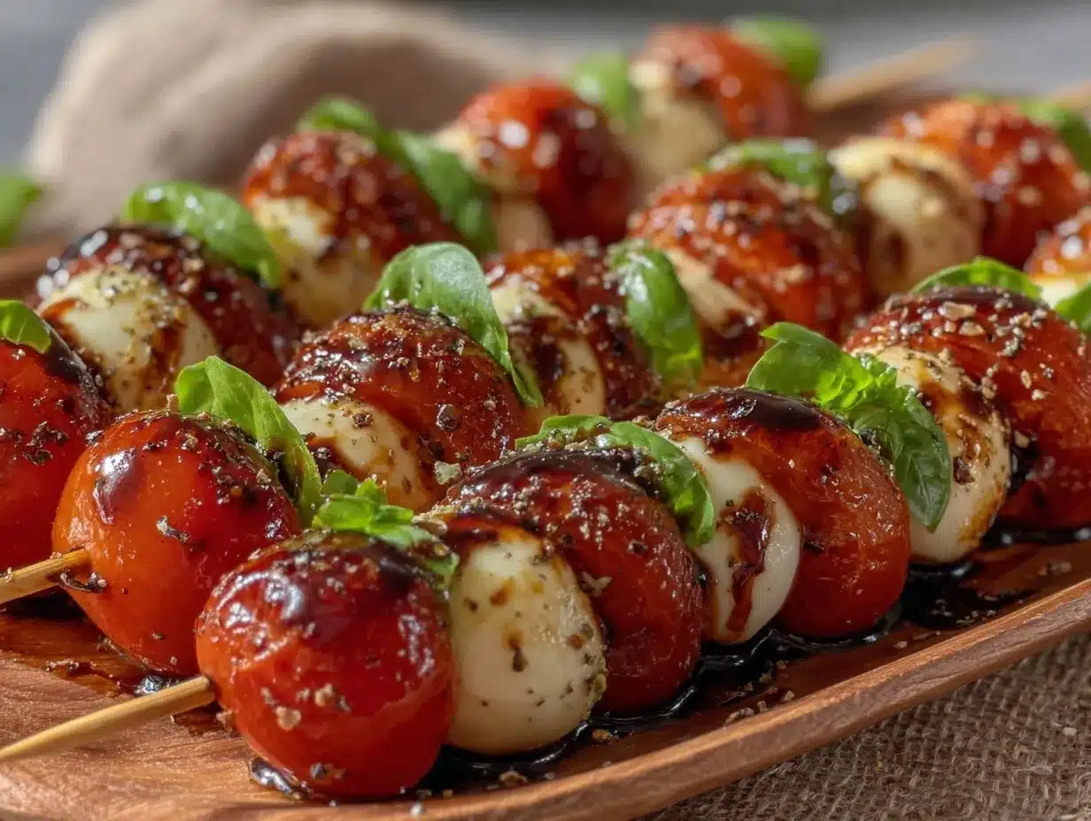 fresh caprese skewers preparation steps