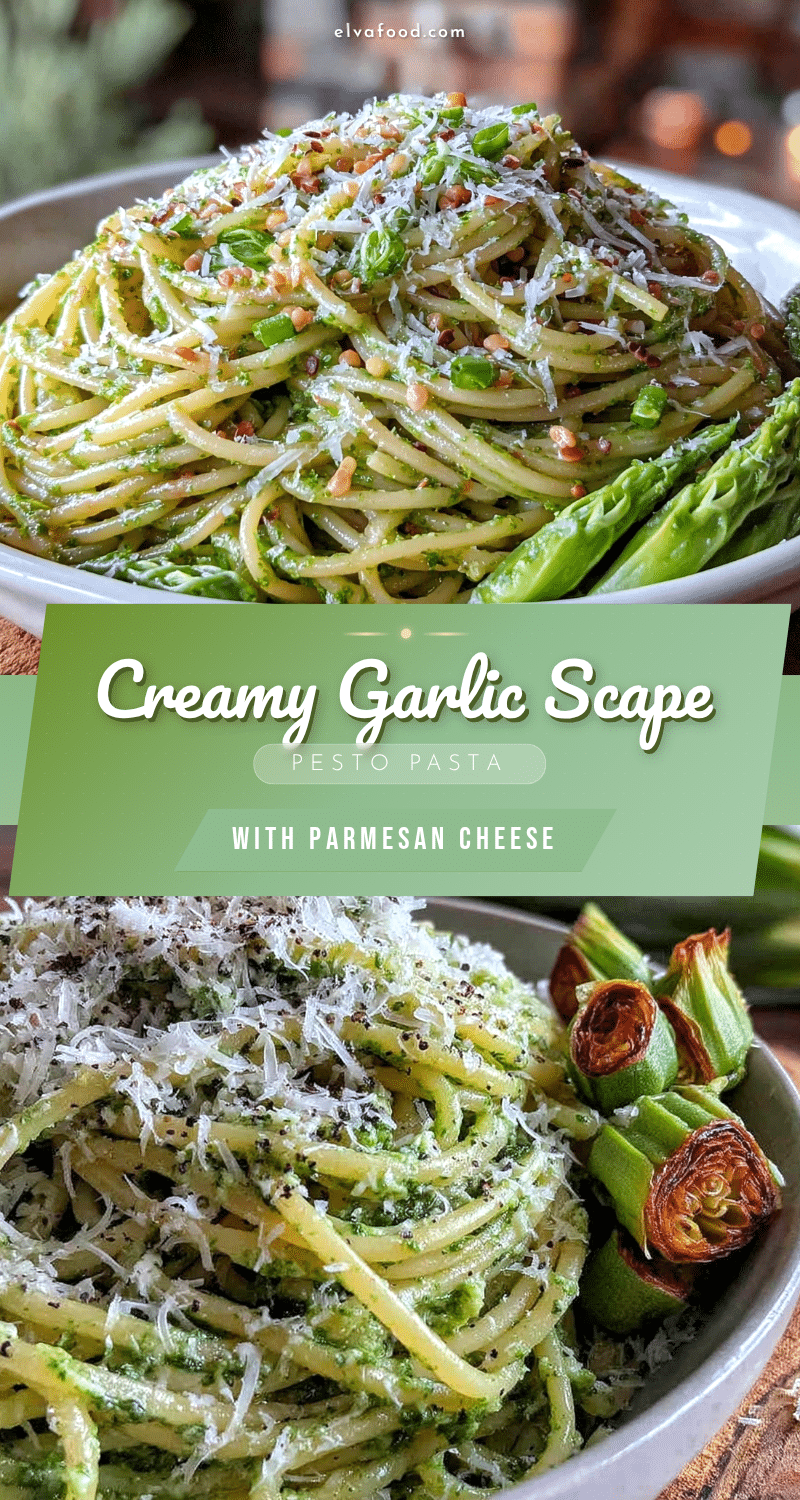 fresh garlic scape pesto pasta recipe