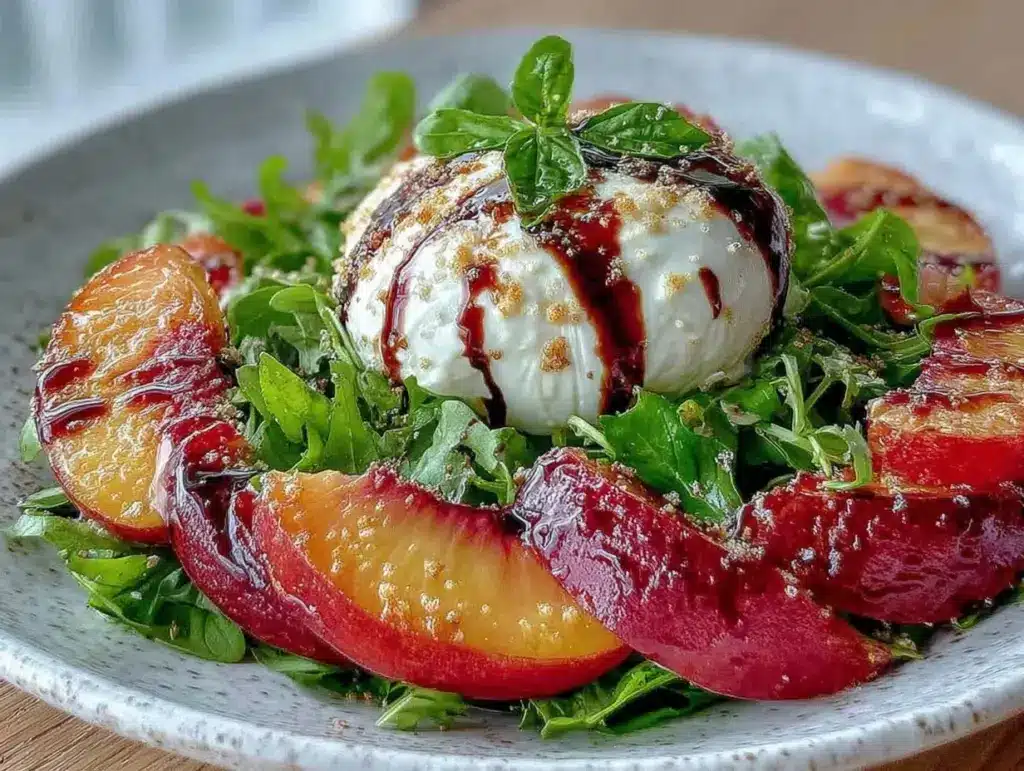 Fresh Peach Burrata Salad - featured image