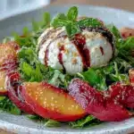 Fresh Peach Burrata Salad - featured image