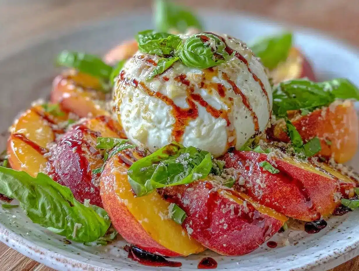 Fresh Peach Burrata Salad preparation steps