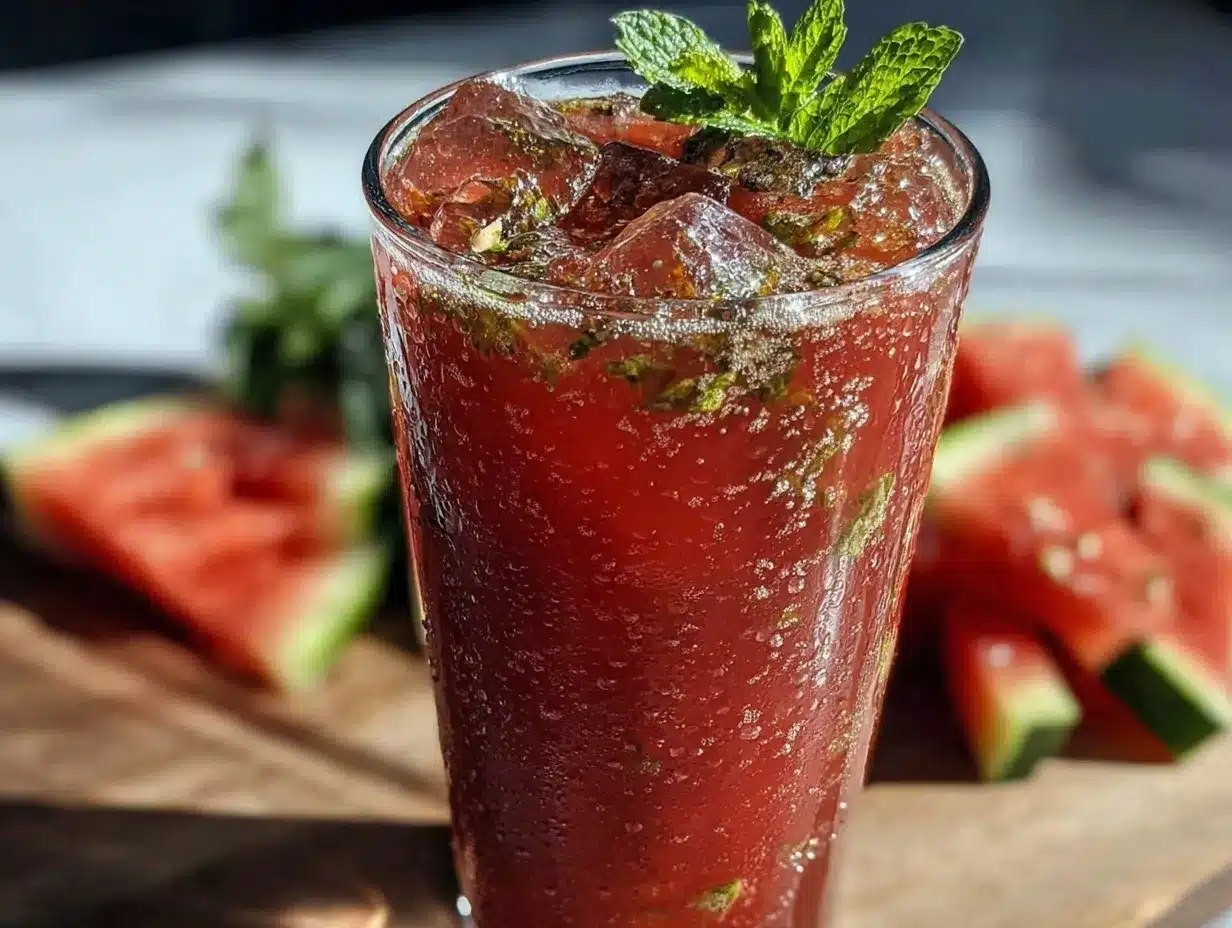 fresh watermelon mint agua fresca preparation steps