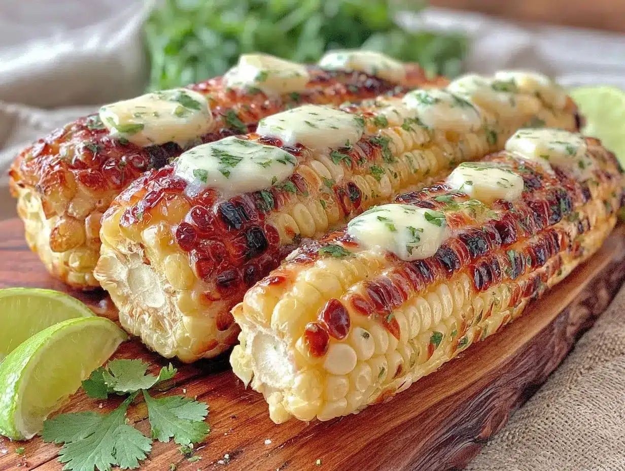 grilled corn with cilantro lime butter preparation steps