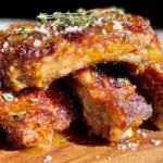 honey bourbon glazed pork ribs - featured image