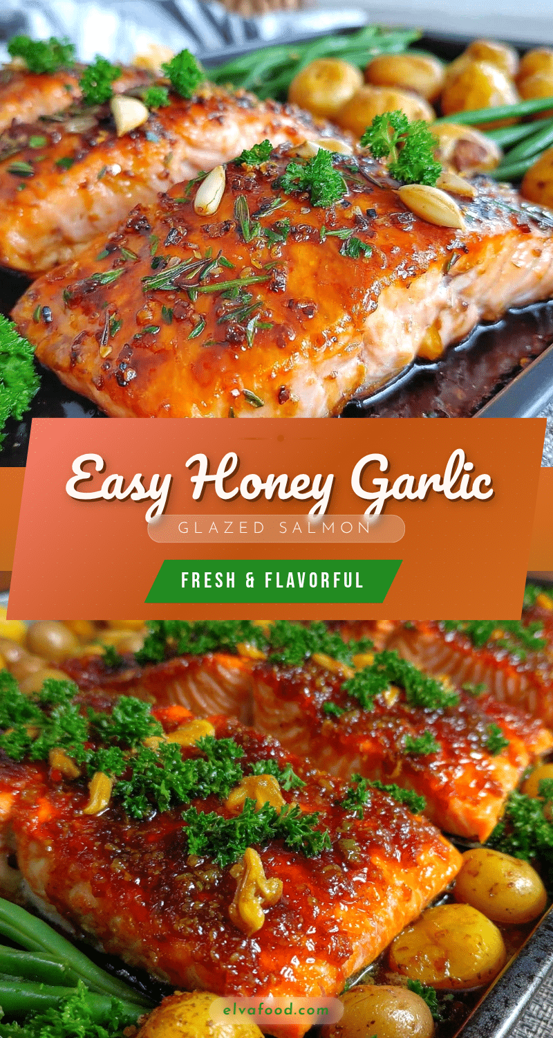 honey garlic glazed salmon sheet pan dinner recipe