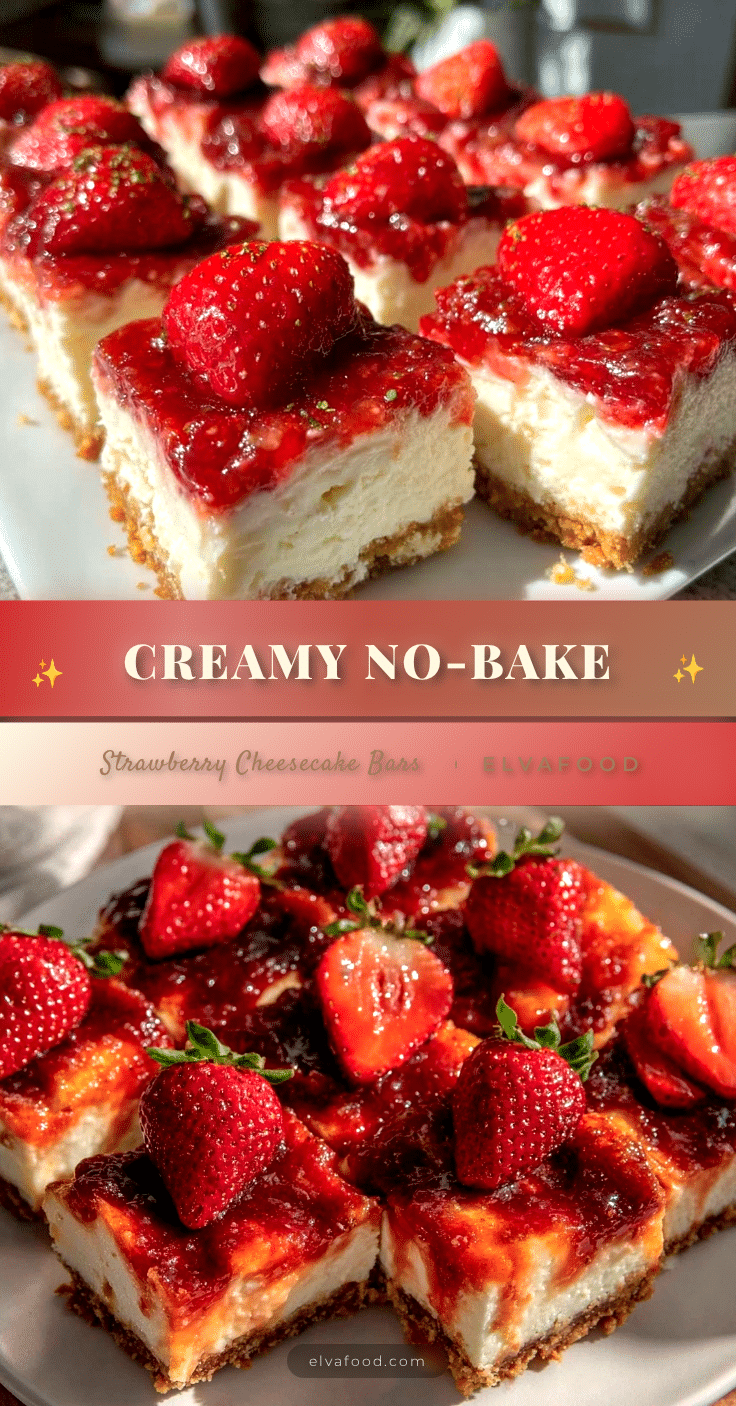 no-bake strawberry cheesecake bars recipe