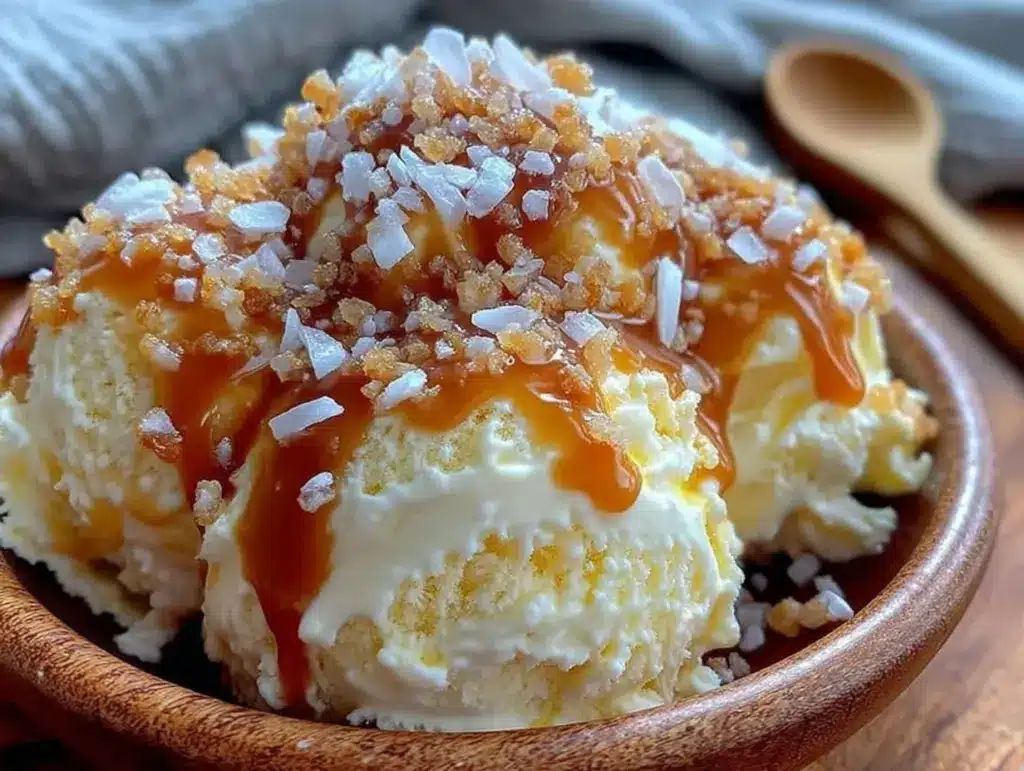 no-churn salted caramel ice cream - featured image
