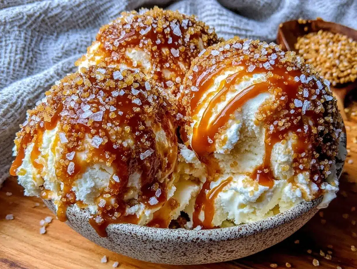 no-churn salted caramel ice cream preparation steps