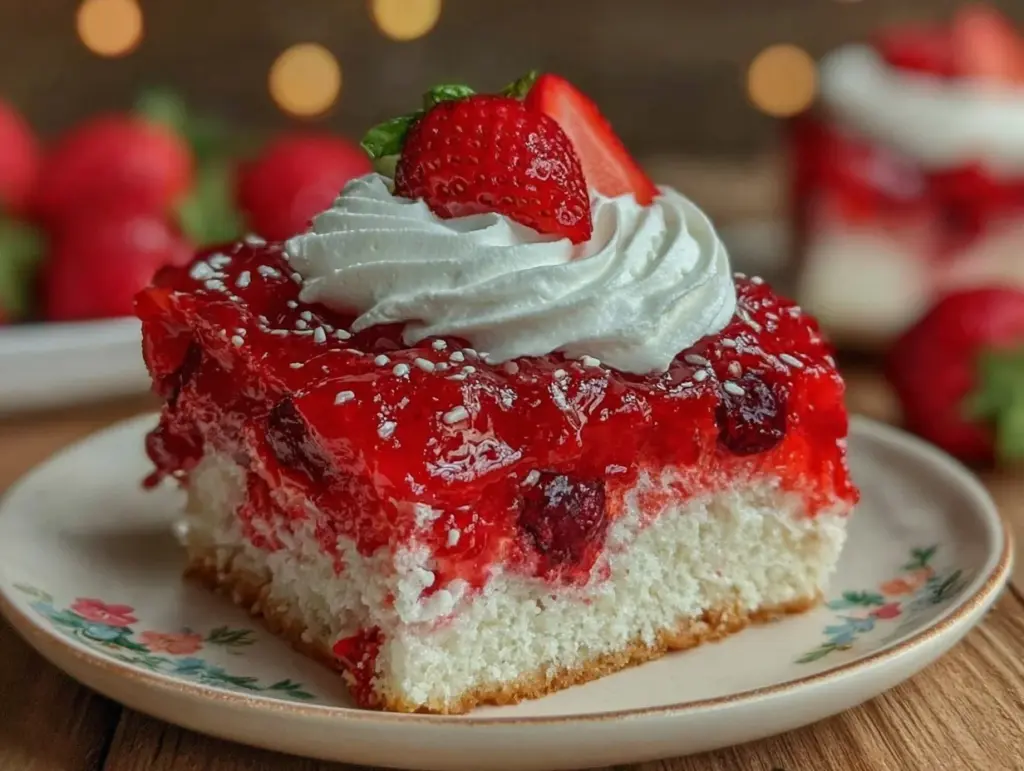 red white and blue poke cake - featured image