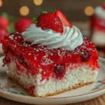 red white and blue poke cake - featured image