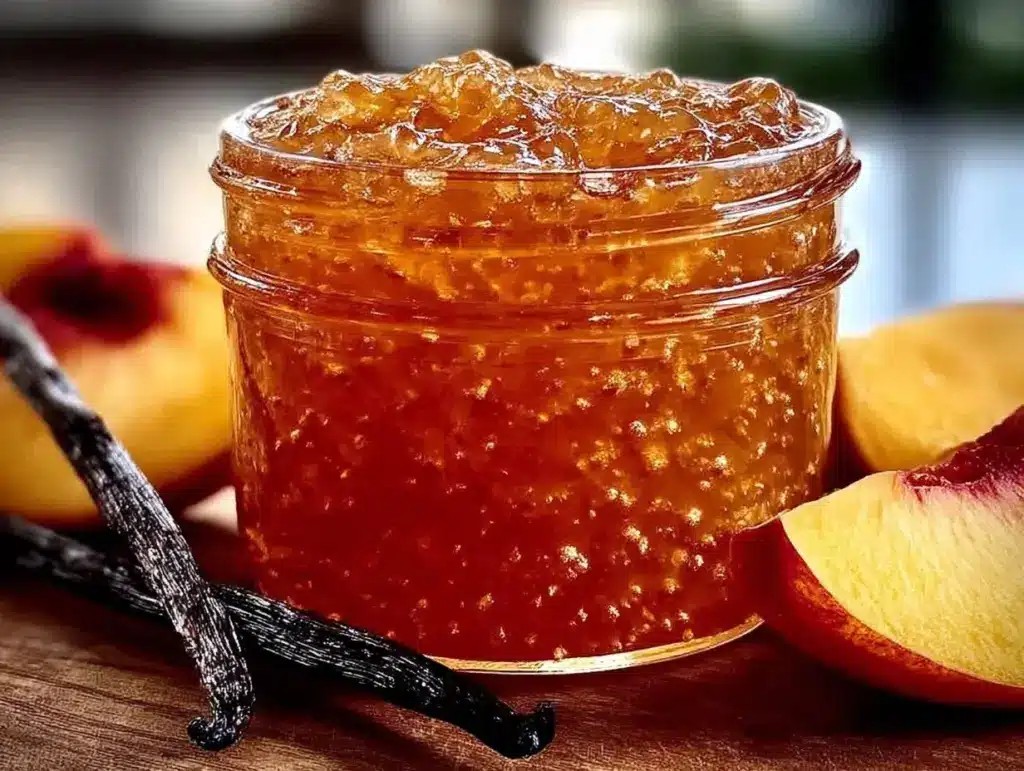 small-batch peach vanilla bean jam - featured image