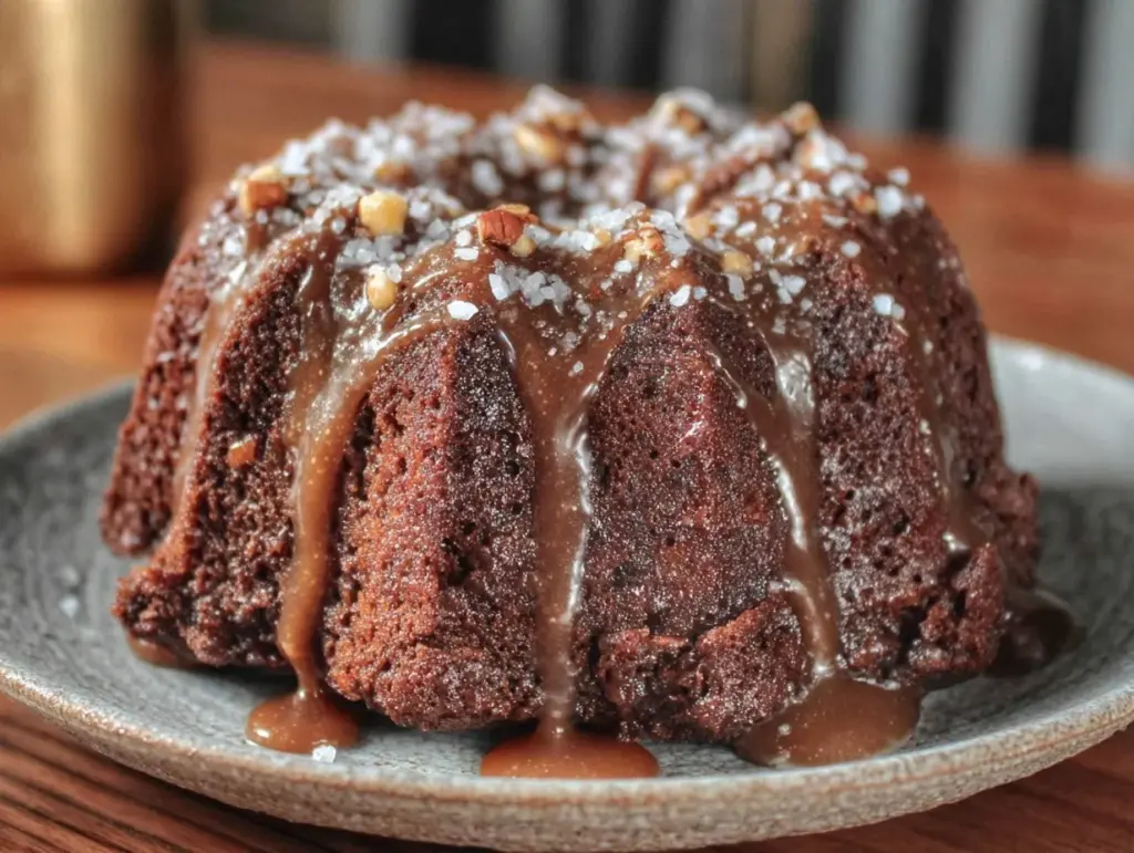 whiskey chocolate bundt cake - featured image
