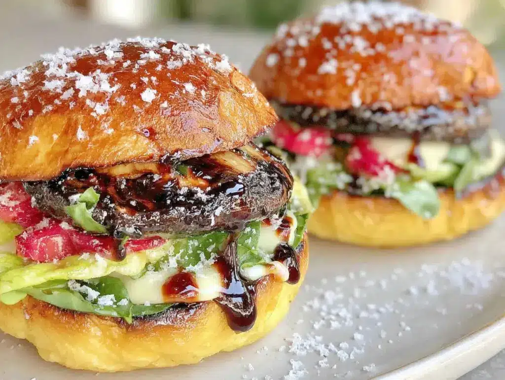 balsamic grilled portobello mushroom burgers - featured image