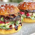 balsamic grilled portobello mushroom burgers - featured image