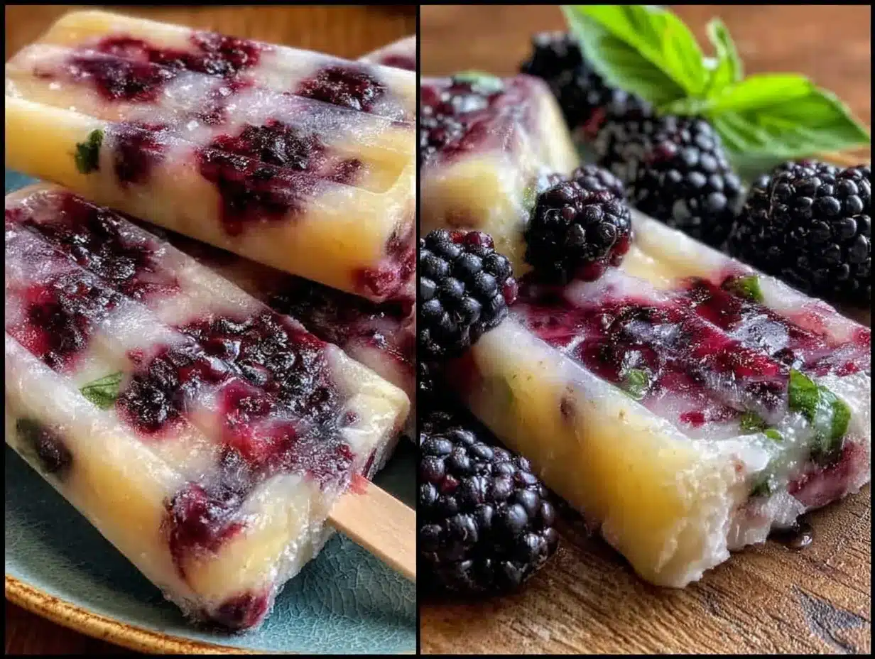 blackberry basil lemonade popsicles preparation steps