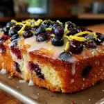 blueberry lemon poke cake - featured image