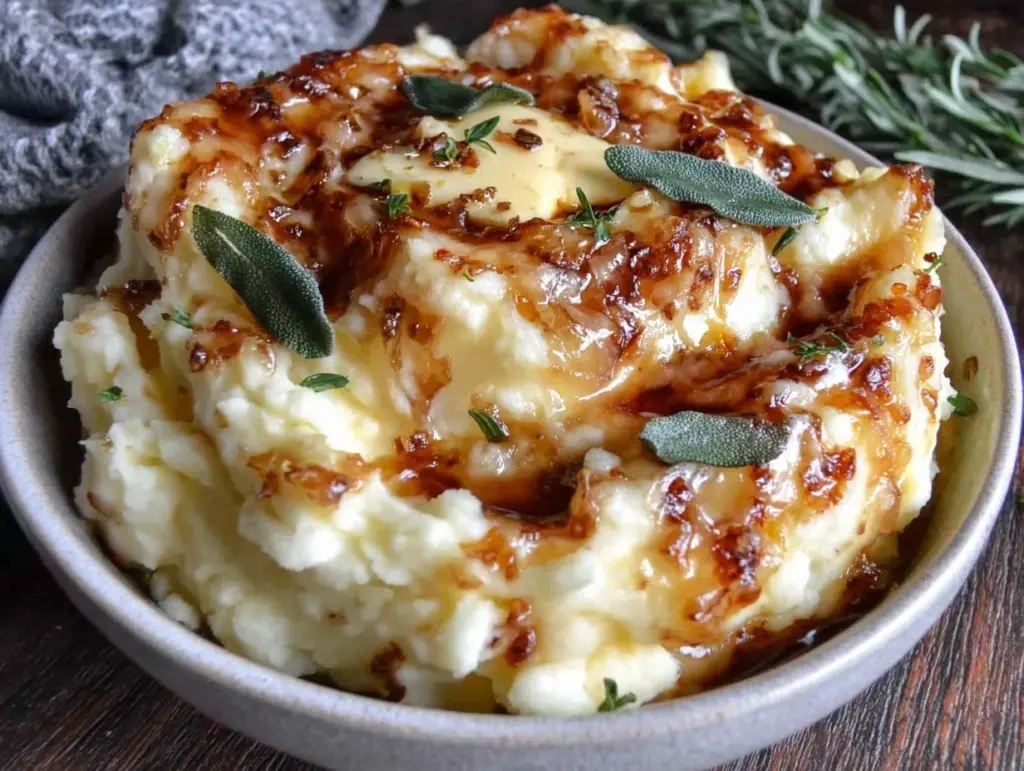 brown butter sage mashed potatoes - featured image