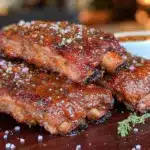 brown sugar bourbon glazed ribs - featured image