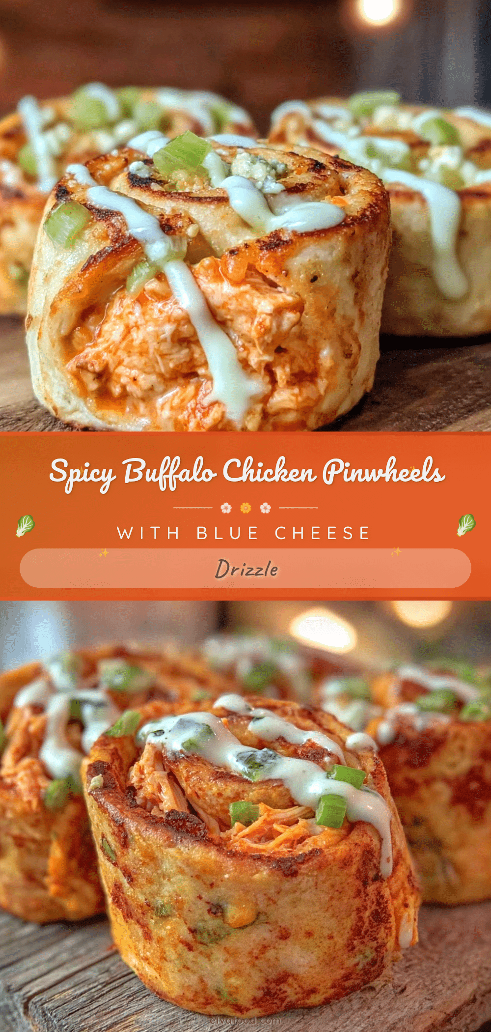 buffalo chicken pinwheels recipe