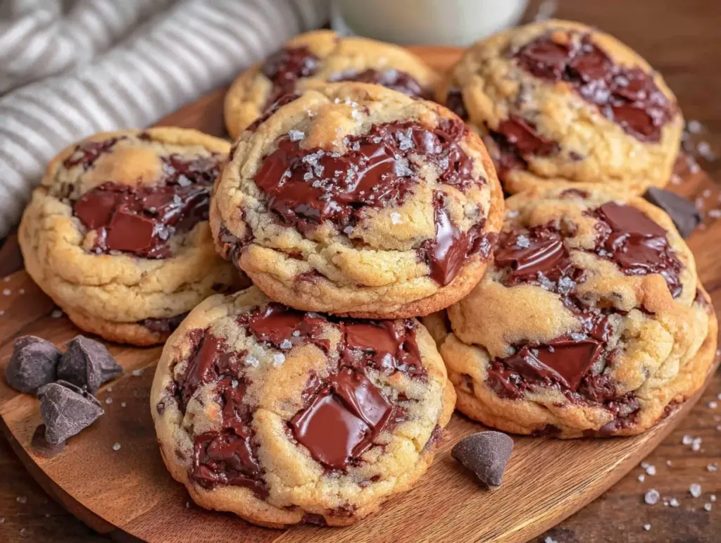 chewy brown butter chocolate chip cookies - featured image