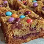chewy monster cookie bars - featured image