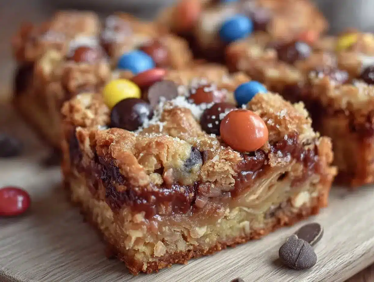 chewy monster cookie bars preparation steps