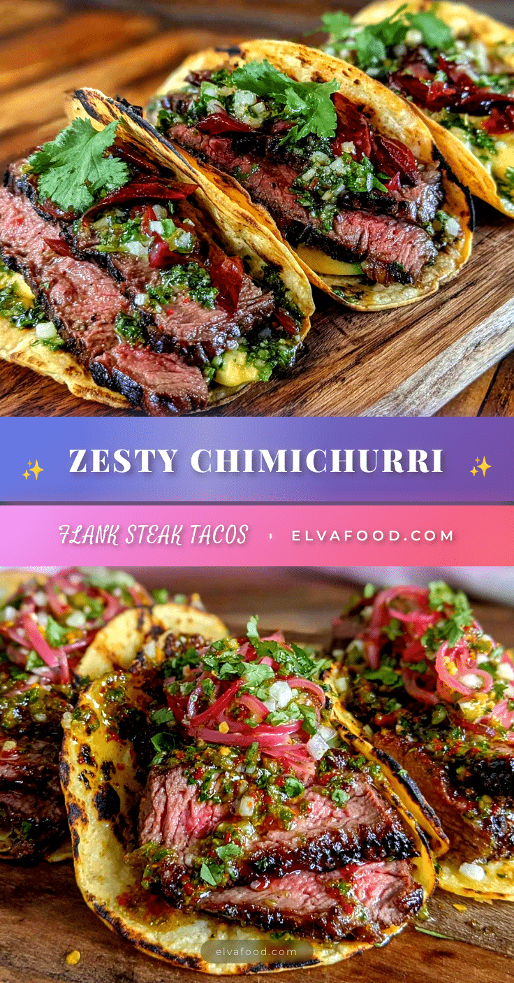 chimichurri flank steak tacos recipe