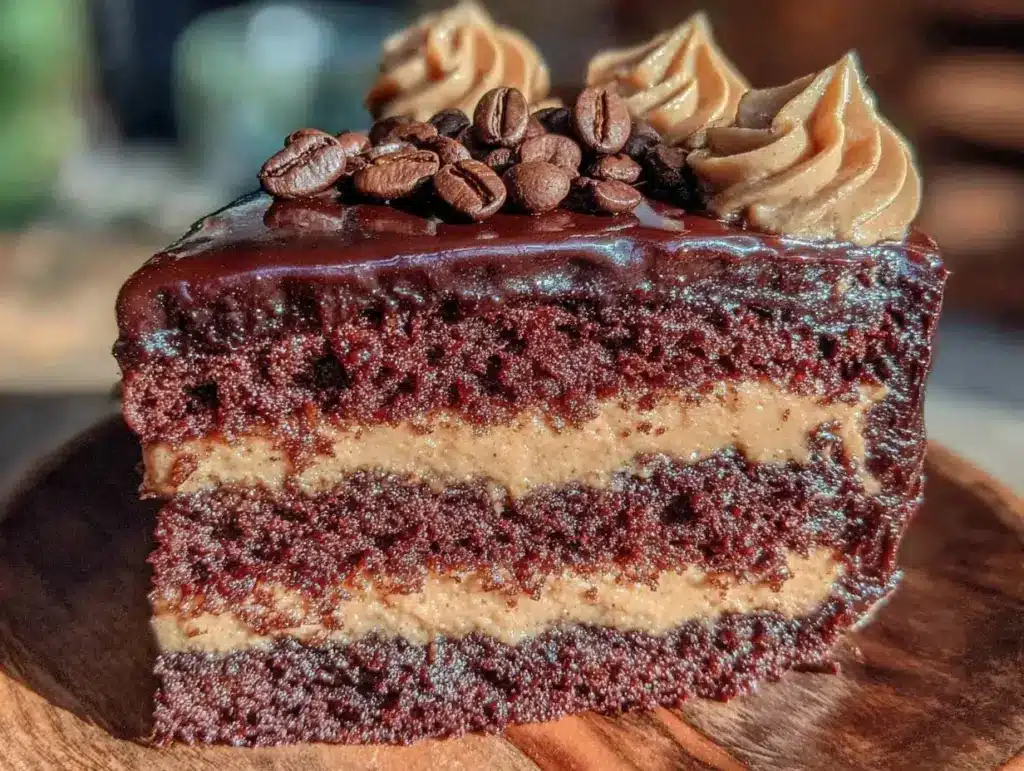 coffee stout chocolate layer cake - featured image