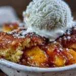cozy peach cobbler - featured image