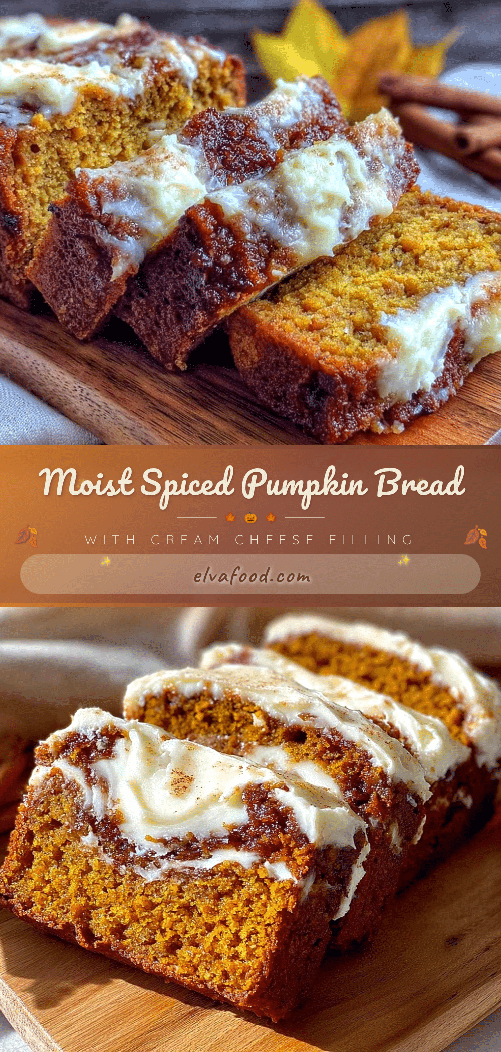 cozy spiced pumpkin bread with cream cheese filling recipe