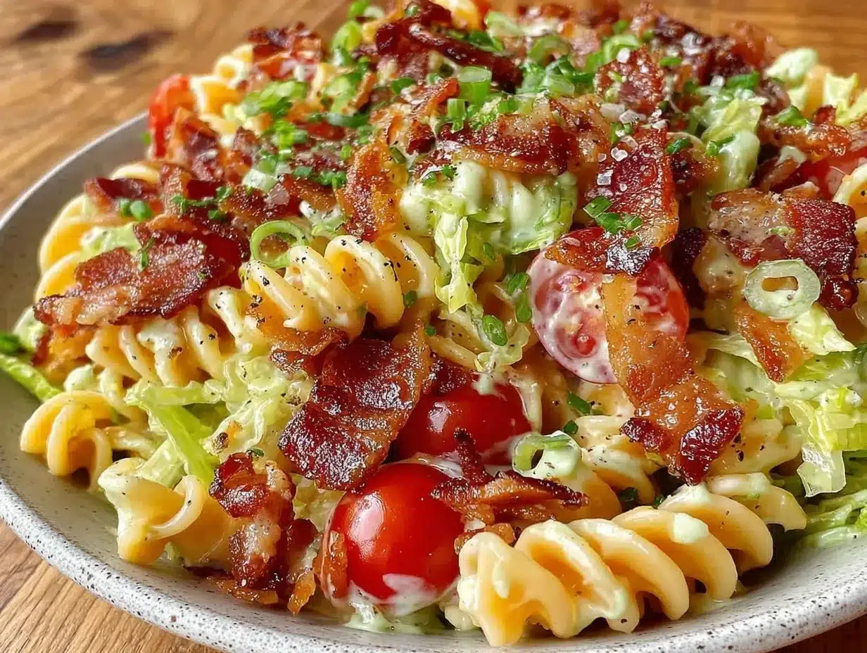creamy BLT pasta salad preparation steps