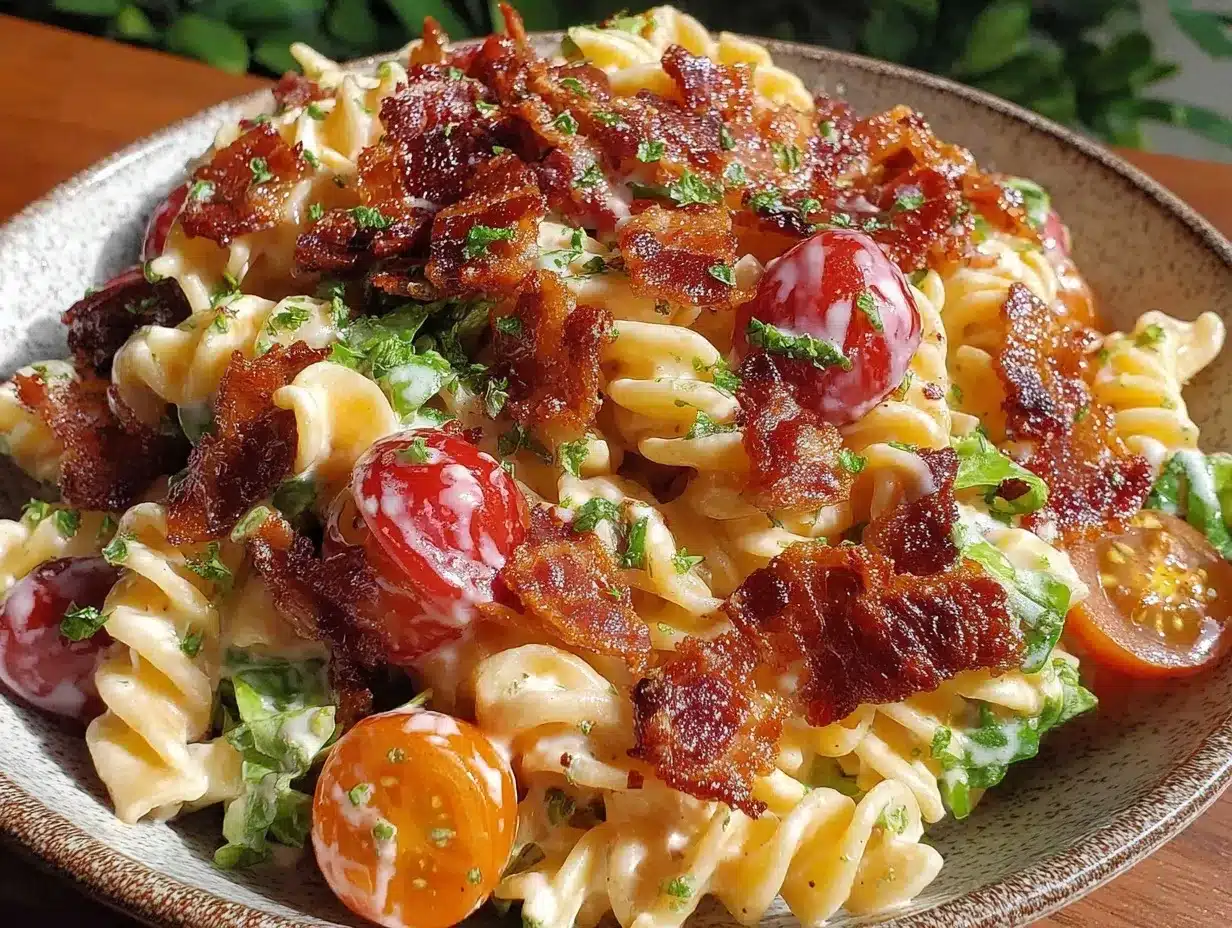 creamy BLT pasta salad preparation steps