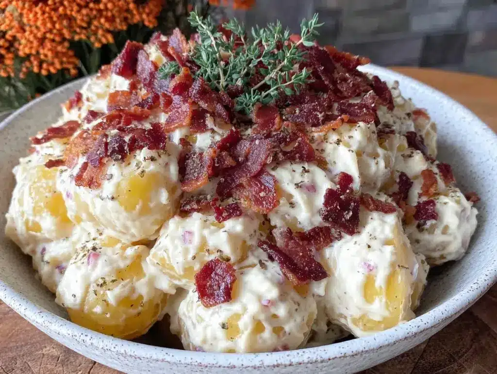 creamy dill potato salad - featured image