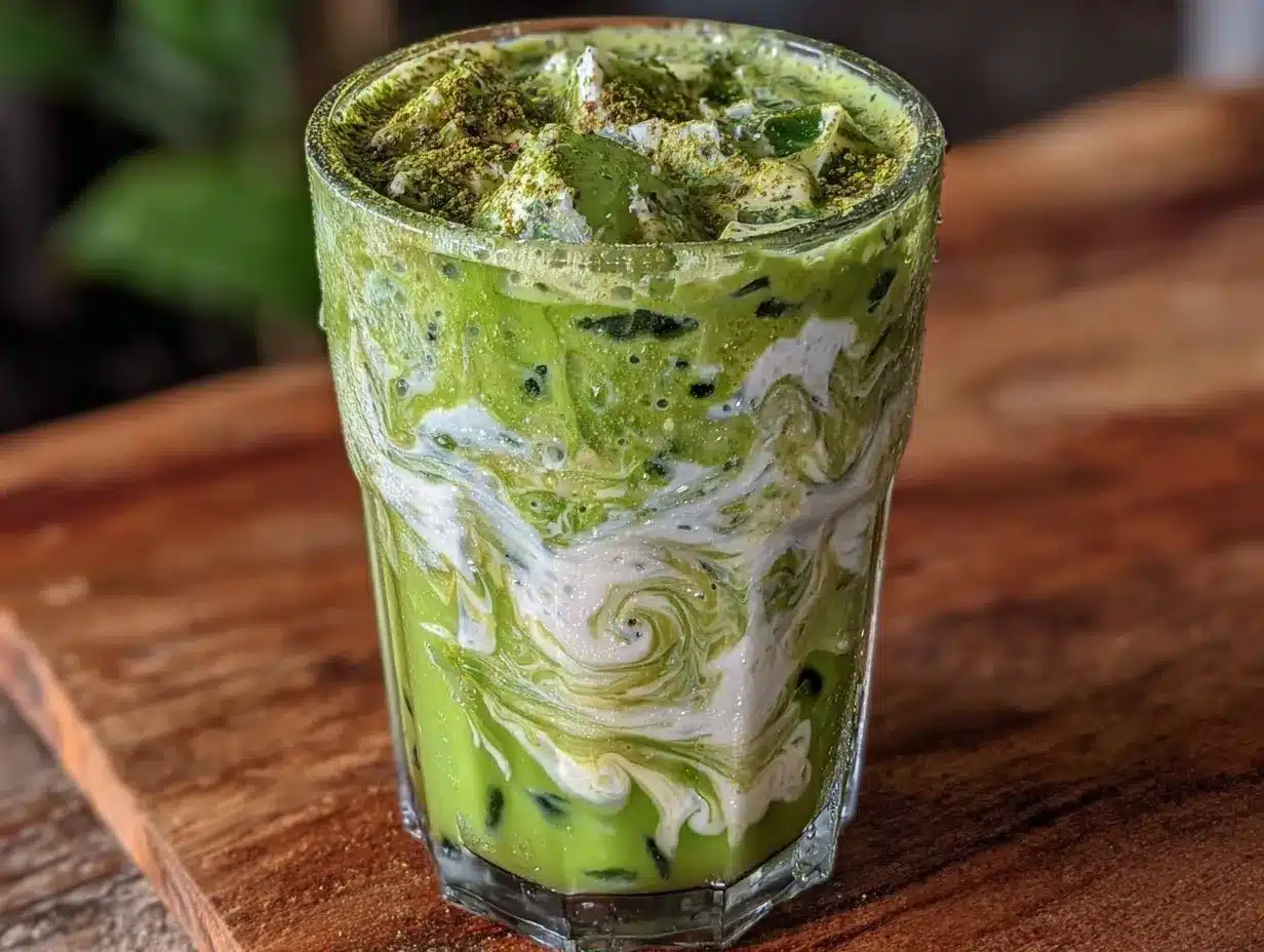 creamy iced matcha latte preparation steps
