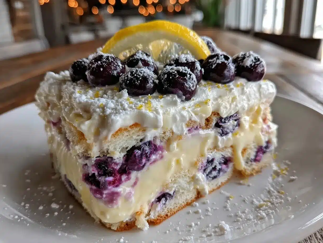 creamy lemon blueberry icebox cake preparation steps