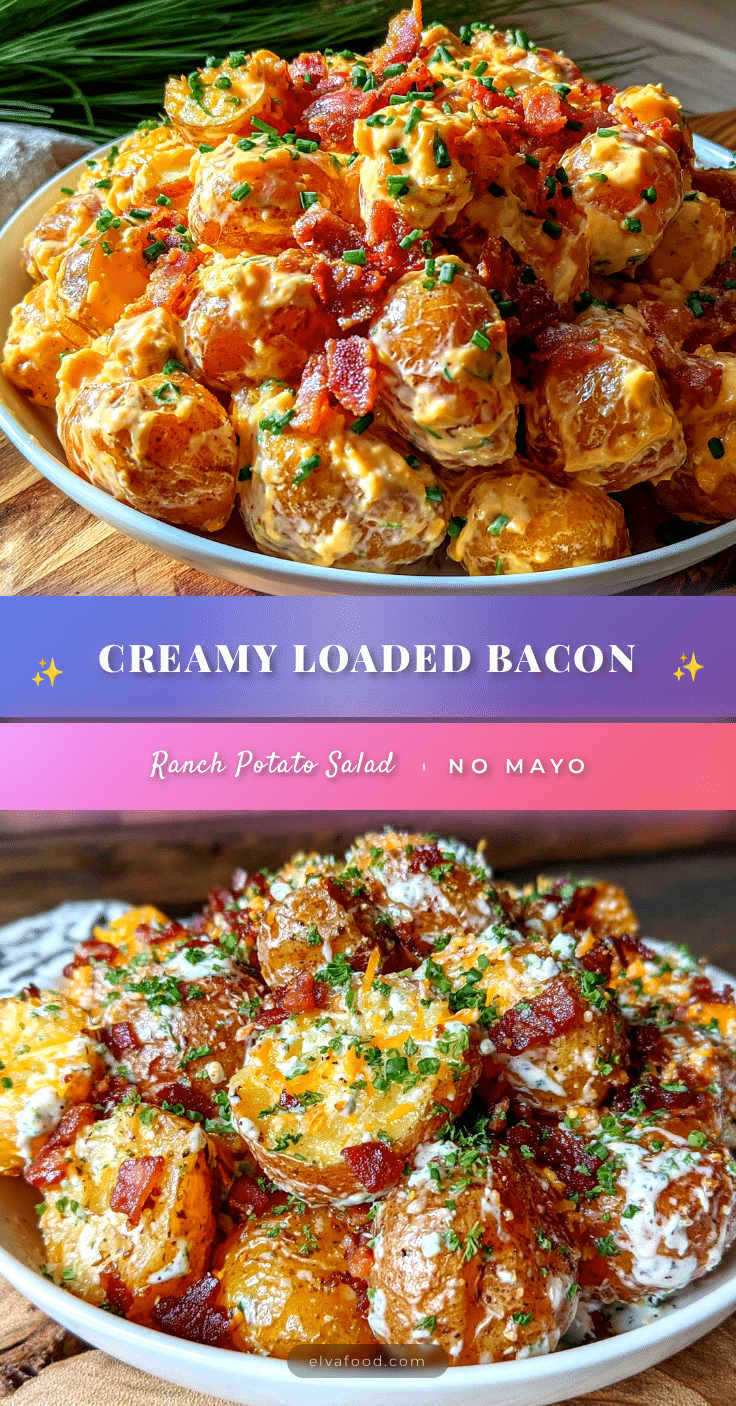 creamy loaded bacon ranch potato salad recipe