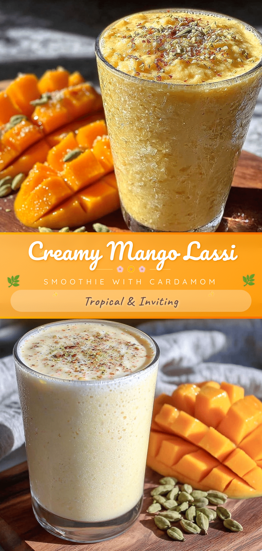 creamy mango lassi smoothie with cardamom recipe