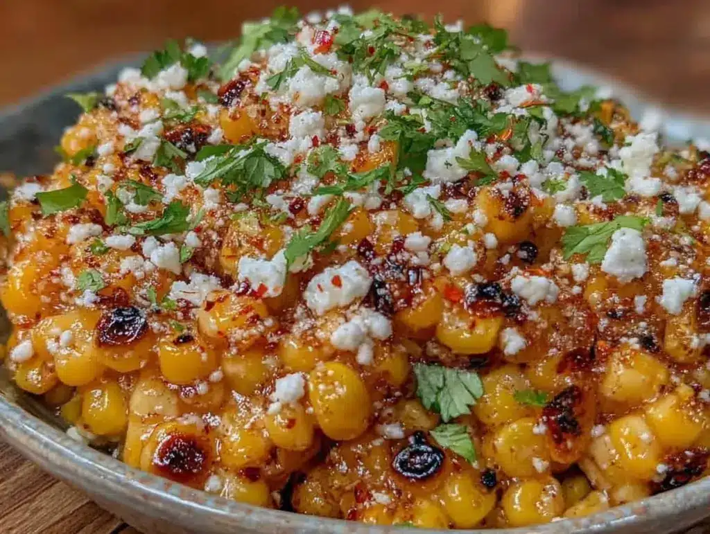 creamy mexican street corn salad - featured image
