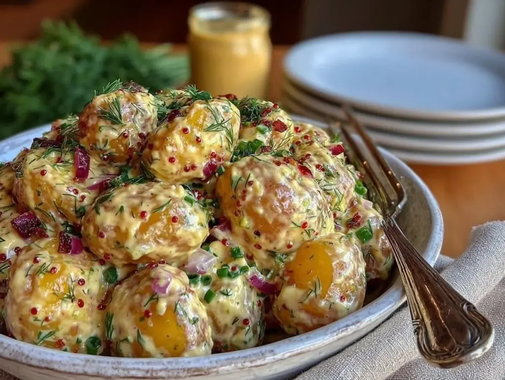 creamy potato salad - featured image