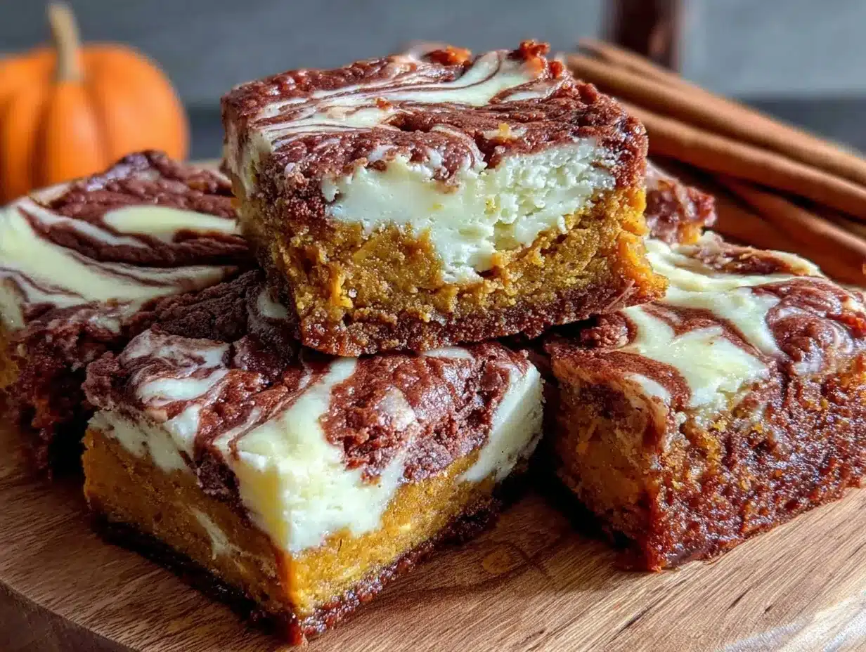 creamy pumpkin cream cheese swirl brownies preparation steps