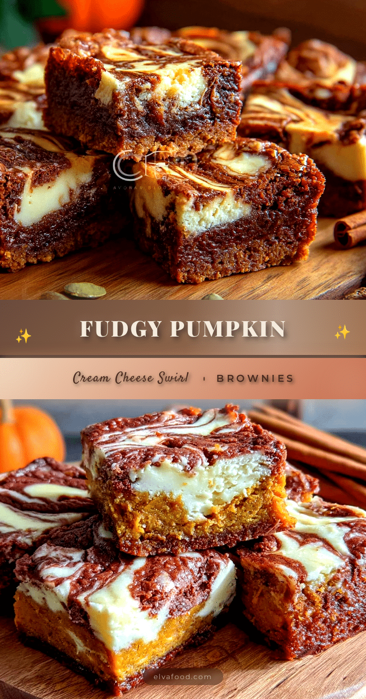 creamy pumpkin cream cheese swirl brownies recipe