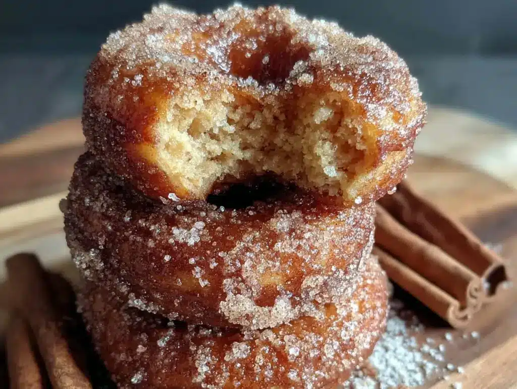 crispy apple cider donuts - featured image