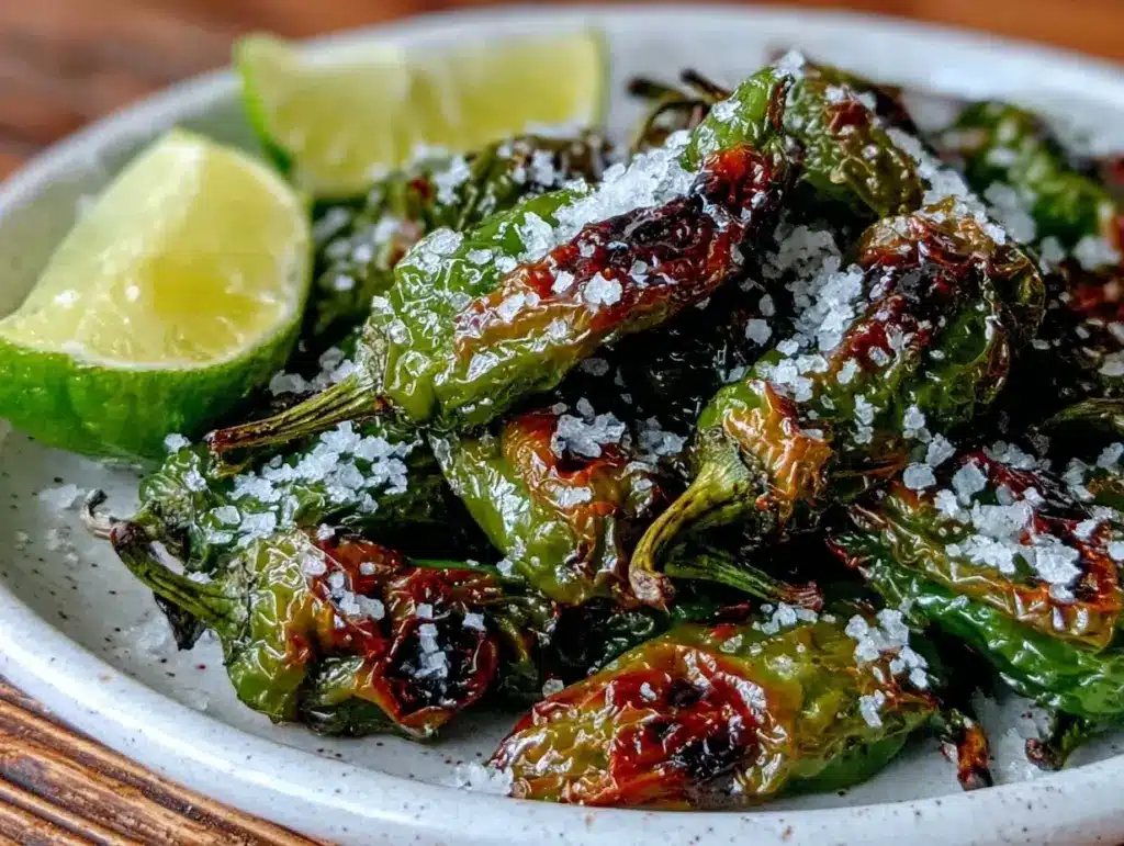 crispy blistered shishito peppers - featured image