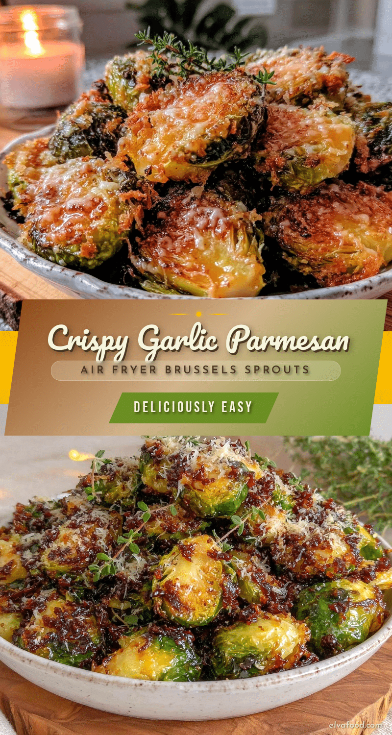 crispy garlic parmesan air fryer brussels sprouts recipe