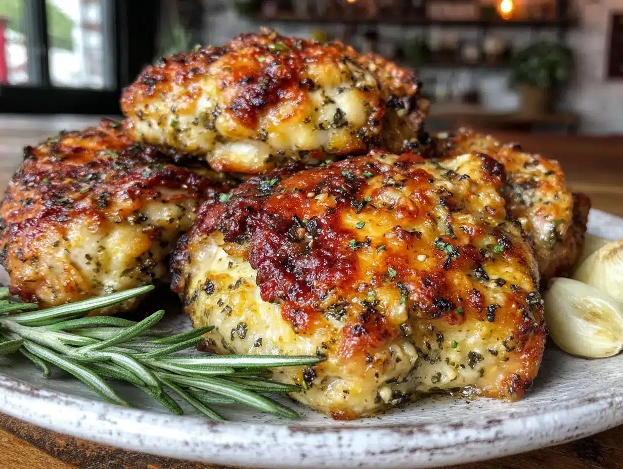 crispy garlic parmesan chicken thighs air fryer recipe preparation steps