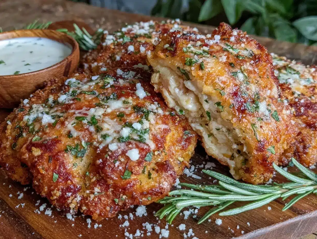 crispy garlic parmesan chicken thighs air fryer recipe preparation steps