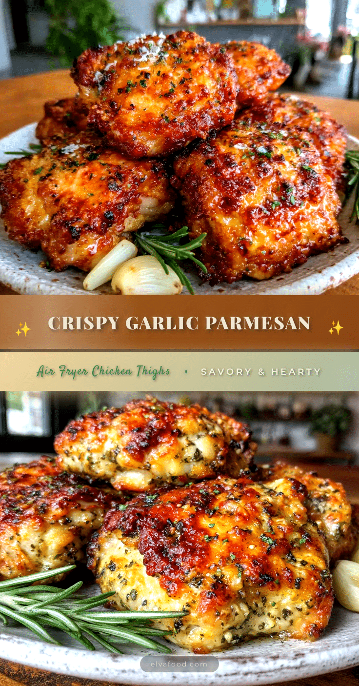 crispy garlic parmesan chicken thighs air fryer recipe recipe