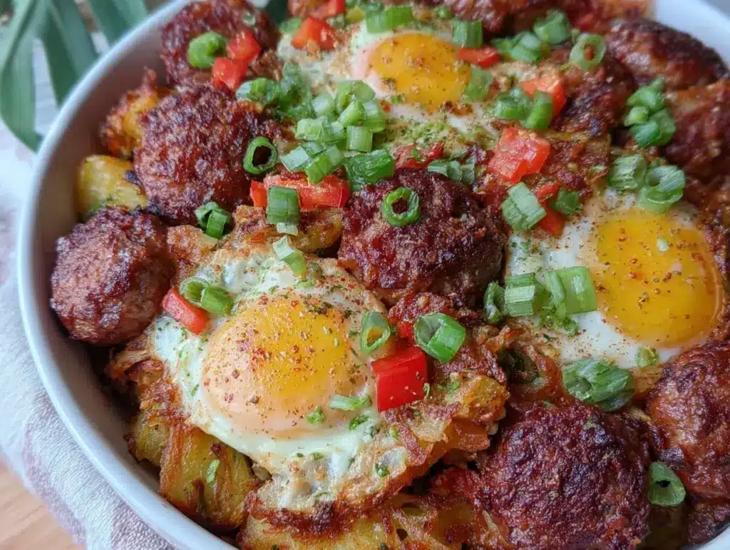 crispy loaded breakfast skillet - featured image