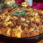 crispy sausage apple herb stuffing - featured image