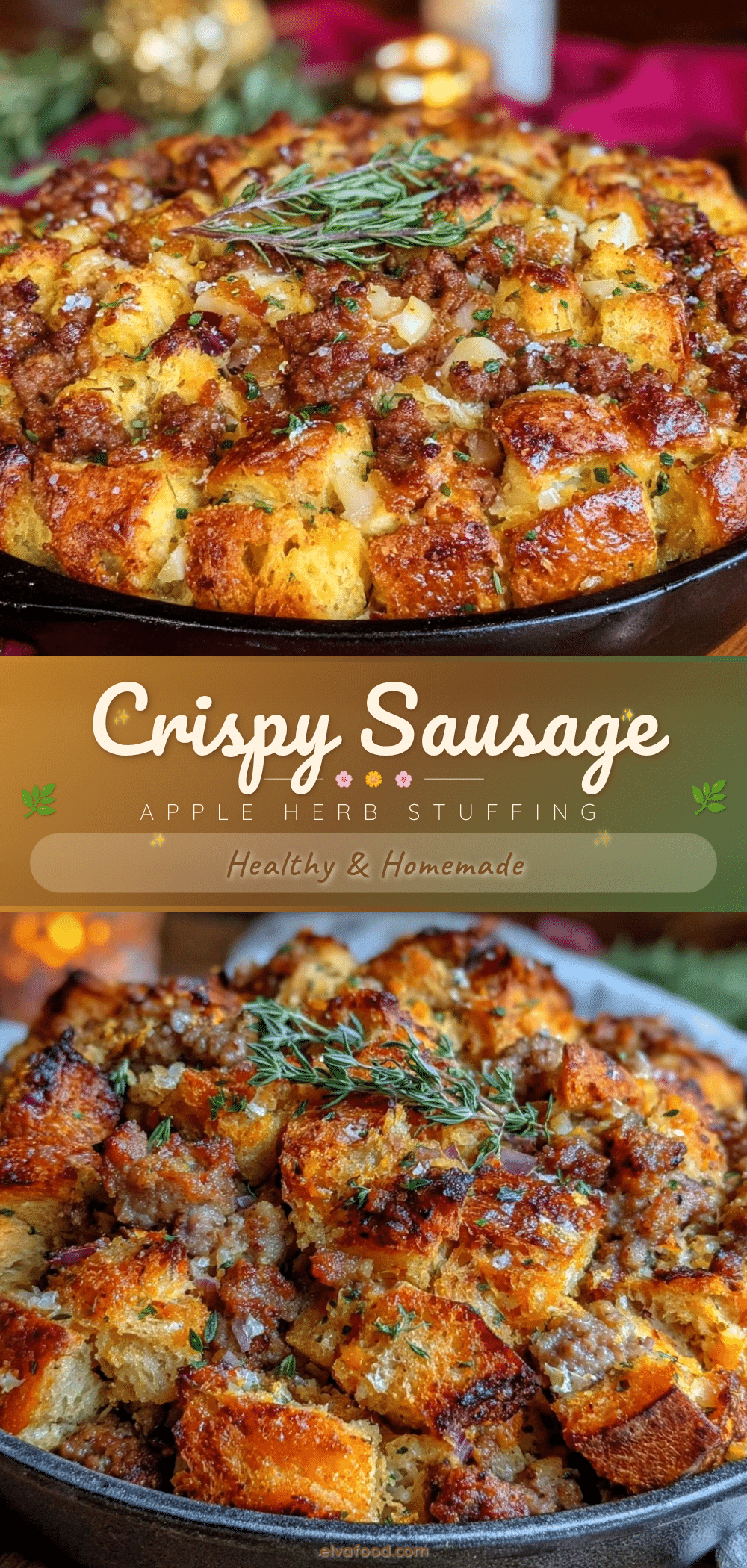 crispy sausage apple herb stuffing recipe